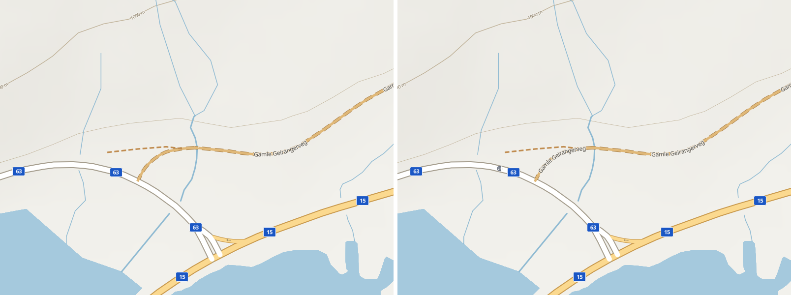 Gamle Geirangerveg, Strynefjell at z16: the gate where the old road leaves route 63